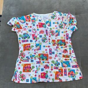 Cute colorful Scrub top